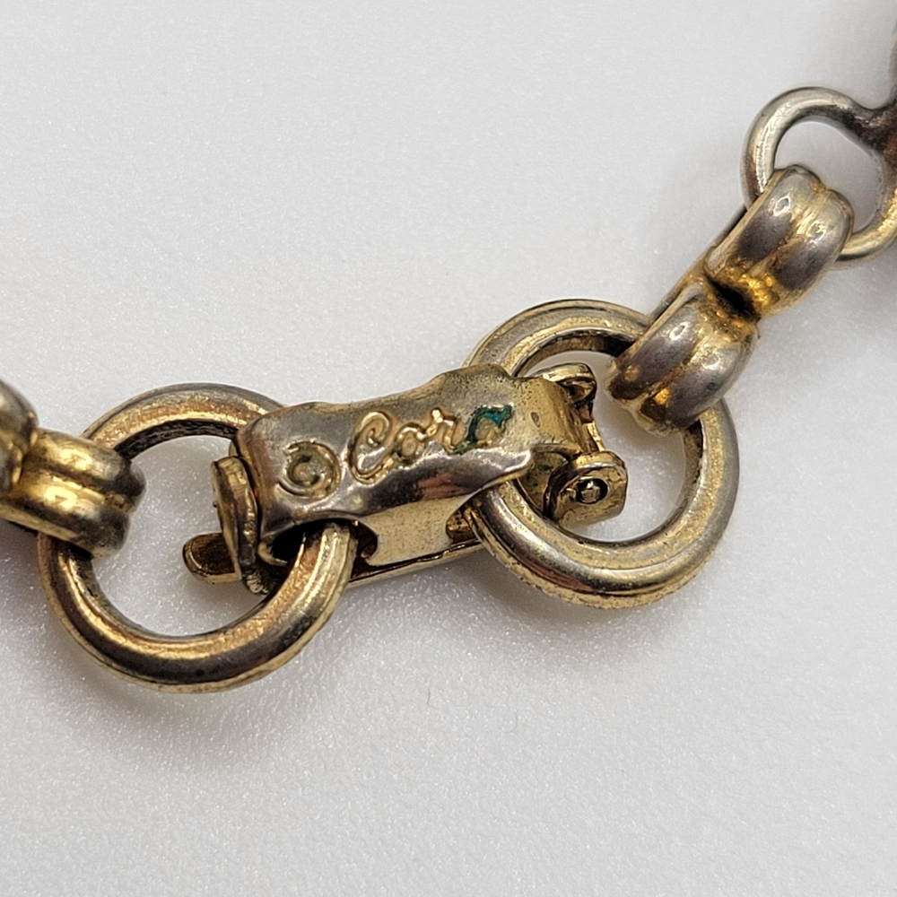 VTG Coro Scarab Bracelet | Gold Tone with Multicolored Carved Stones | SIGNED - Picture 5 of 7
